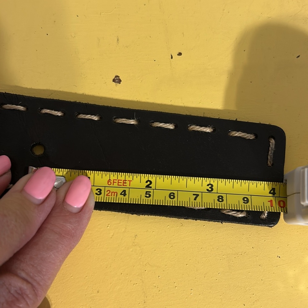BED|STU Dune Black Leather Belt with Cream Stitching - Picture 8 of 8